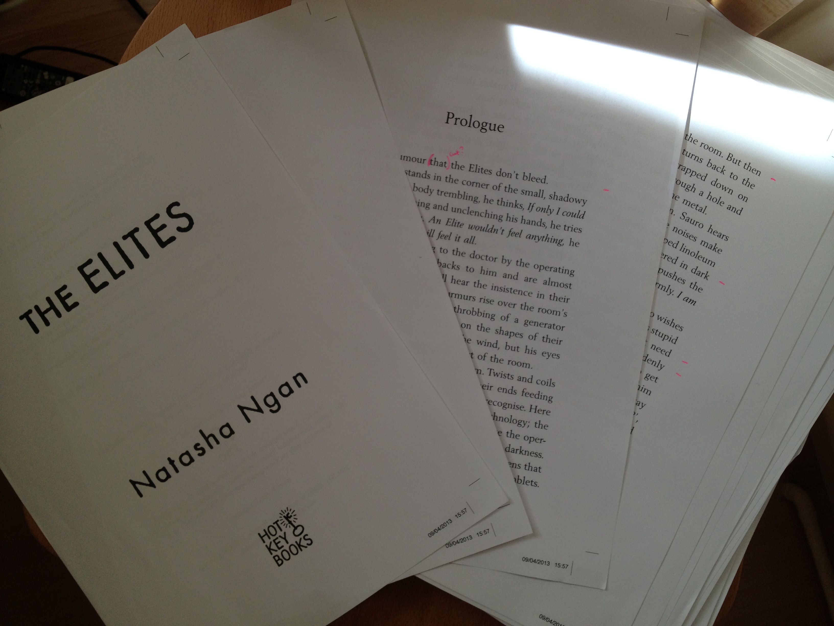 The Elites by Natasha Ngan page proofs